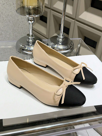 Elegante Bowknot Farbe blockiert Mary Jane Schuhe